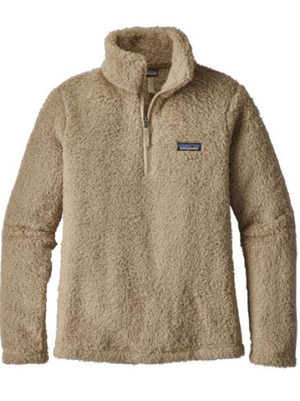 Patagonia Plush Sherpa Quarter-Zip Beige Pullover - Size Small